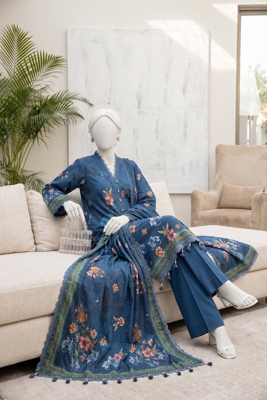 Printed Viscose Unstitched 3 Piece - 12710401