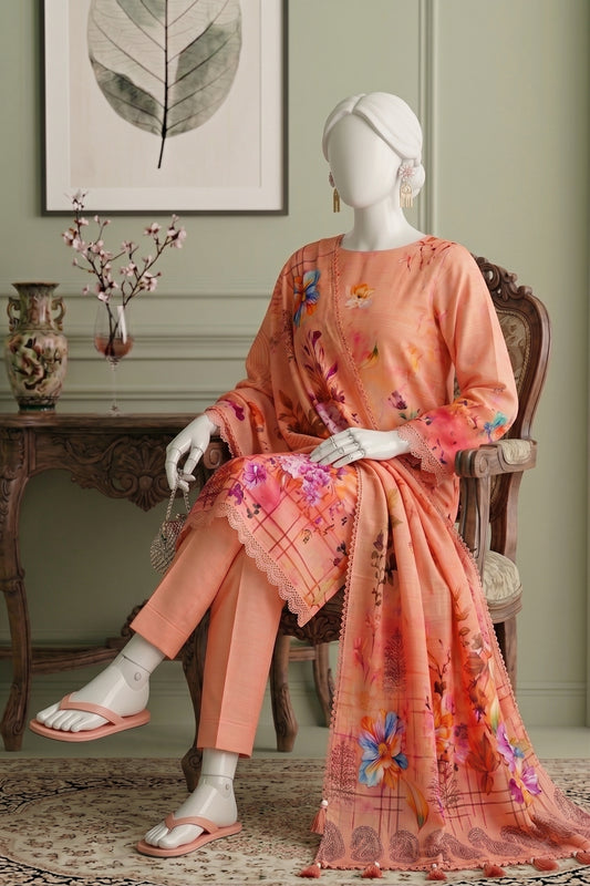 Printed Viscose Unstitched 3 Piece - 12040301