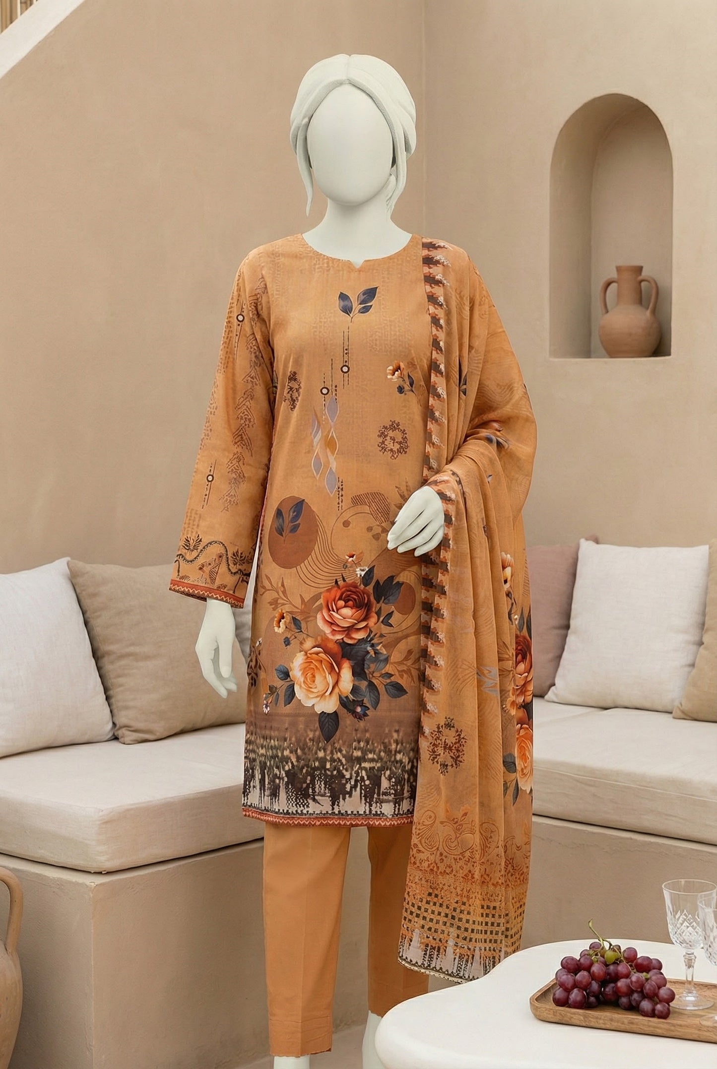 Printed Lawn Unstitched 3 Piece - 12210101
