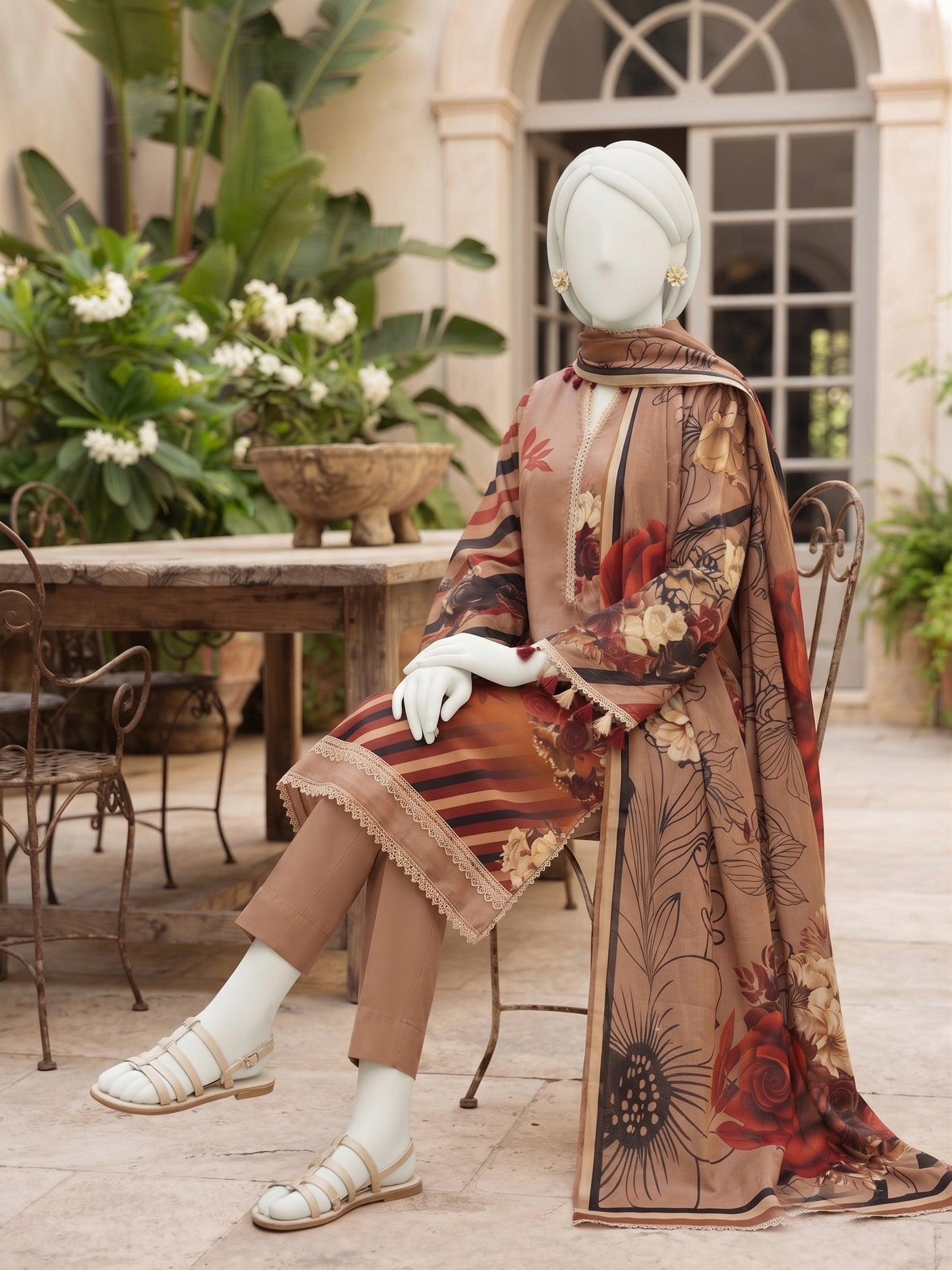 Printed Lilen Unstitched 3 Piece - 12700101
