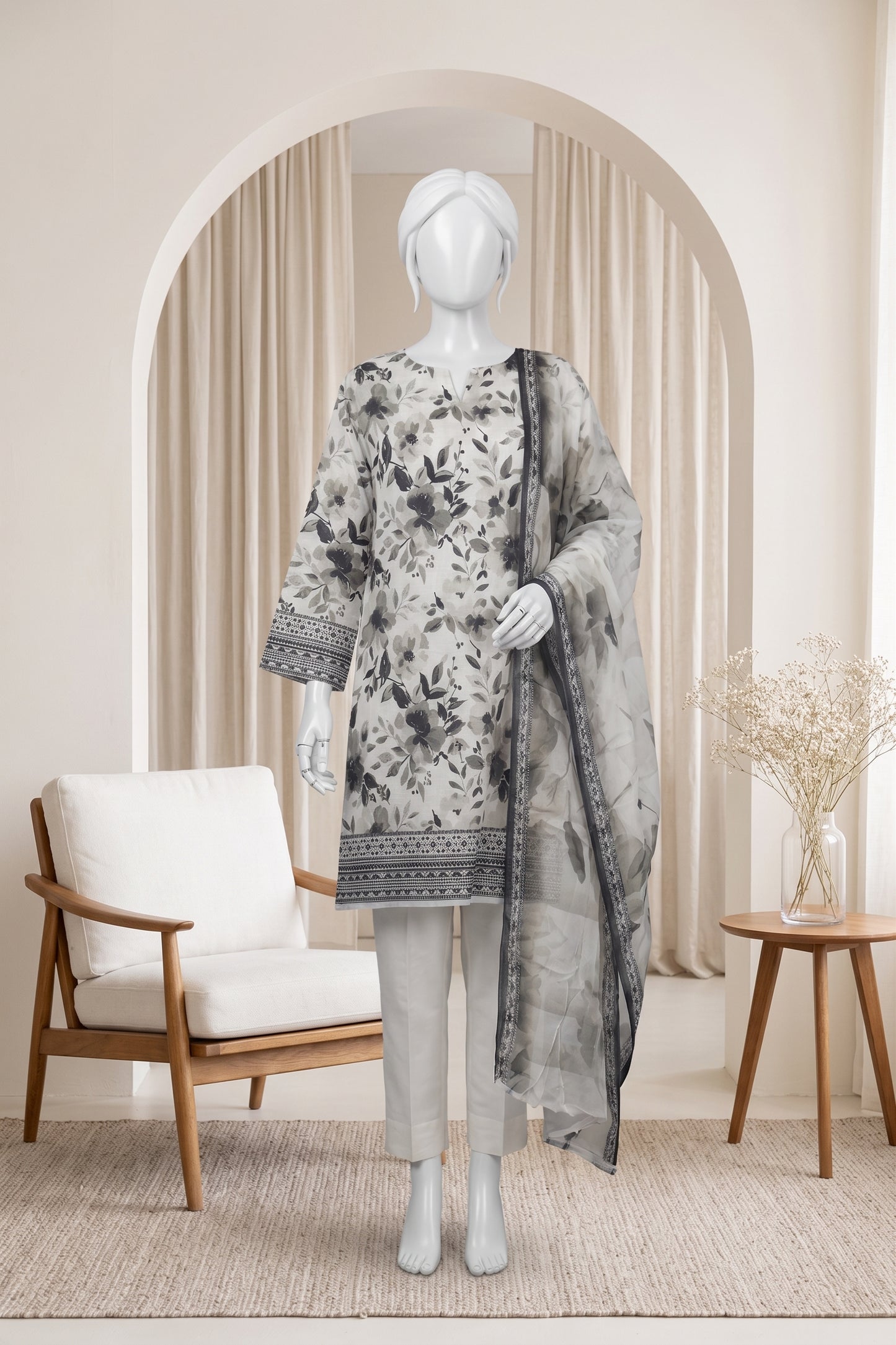 Printed Lawn Unstitched 3 Piece - 12410101