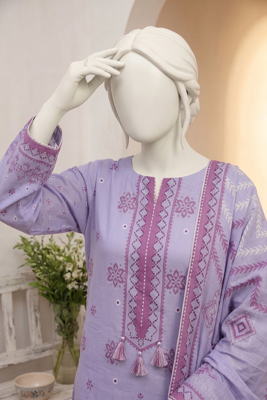 Printed Linen Unstitched 3 Piece - 12760301
