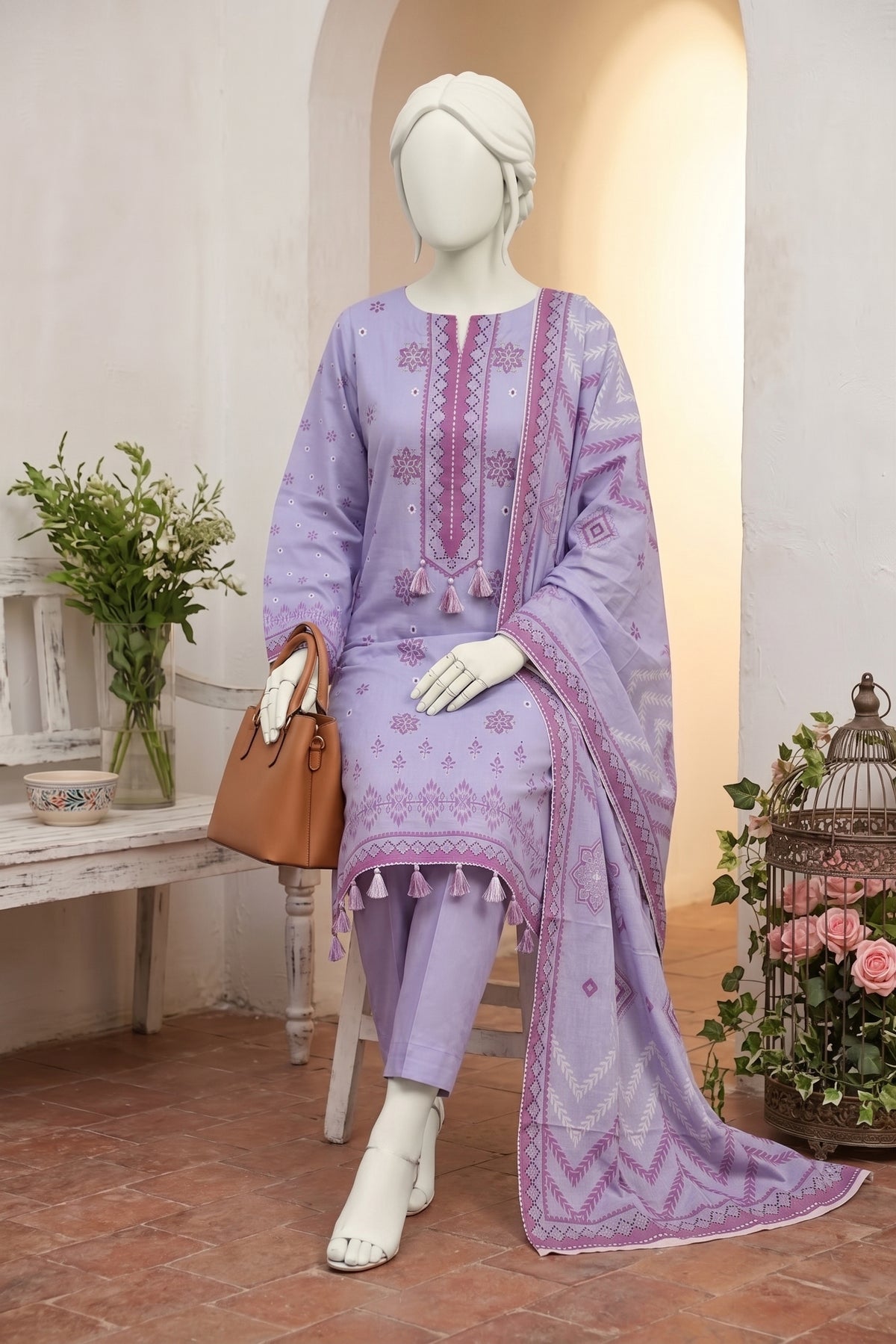 Printed Linen Unstitched 3 Piece - 12760301
