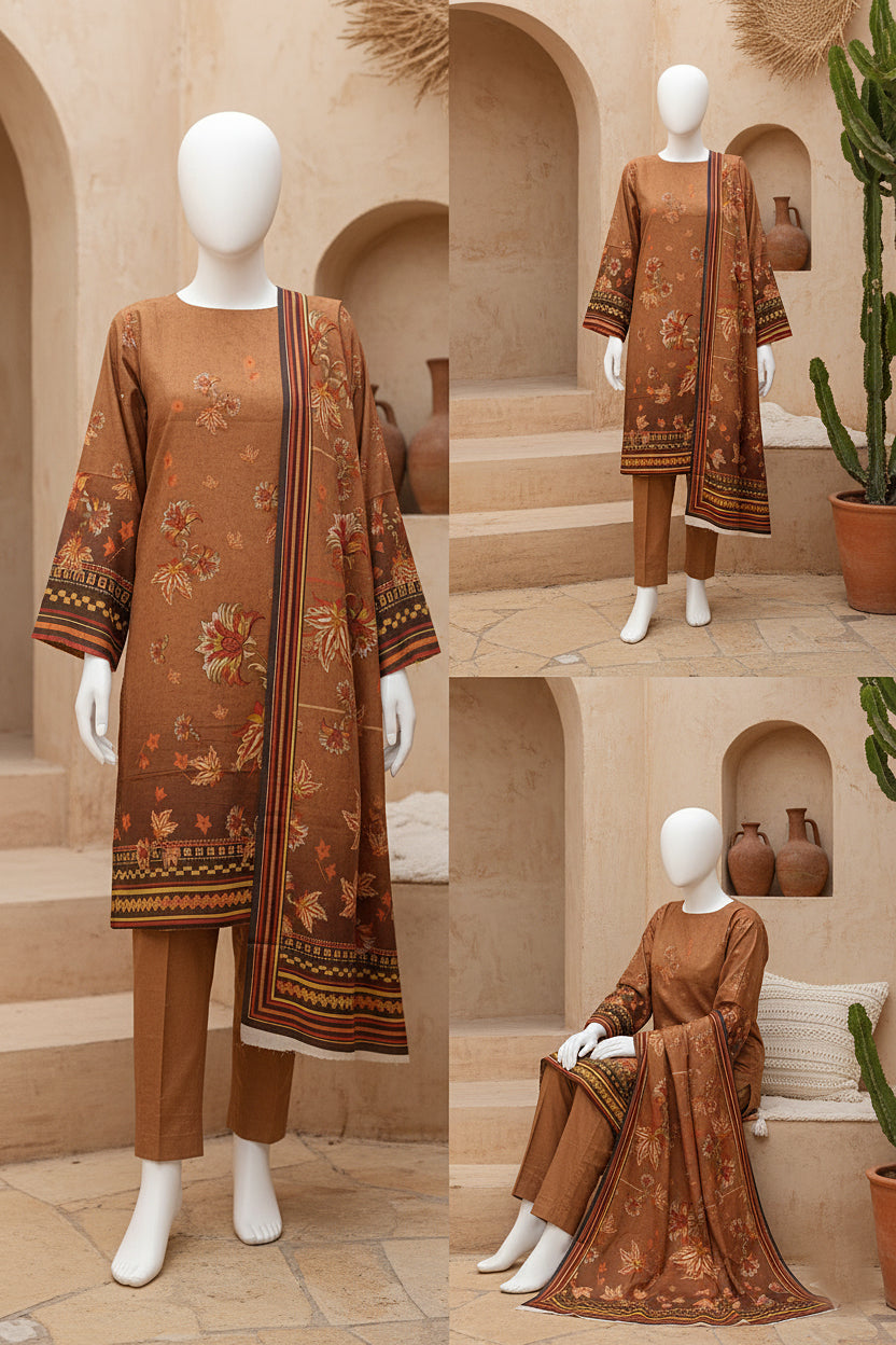 Printed Dhanak Unstitched 3 Piece - 11940501