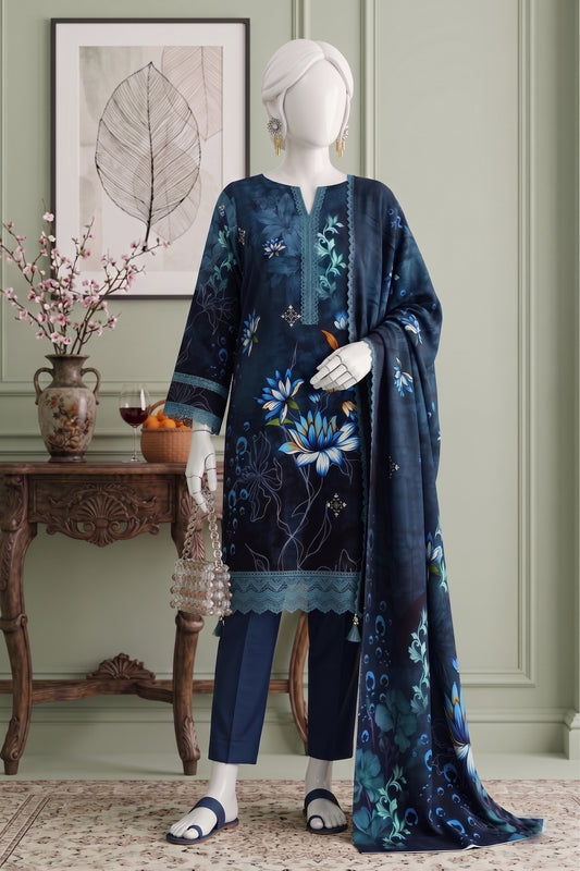 Printed Viscose Unstitched 3 Piece - 12040307