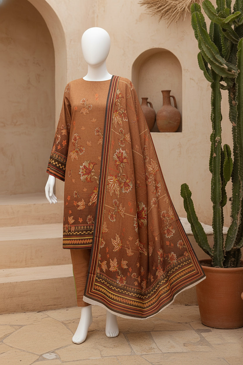 Printed Dhanak Unstitched 3 Piece - 11940501