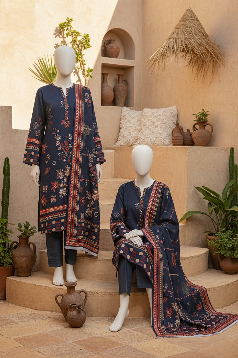 Printed Dhanak Unstitched 3 Piece - 11940507