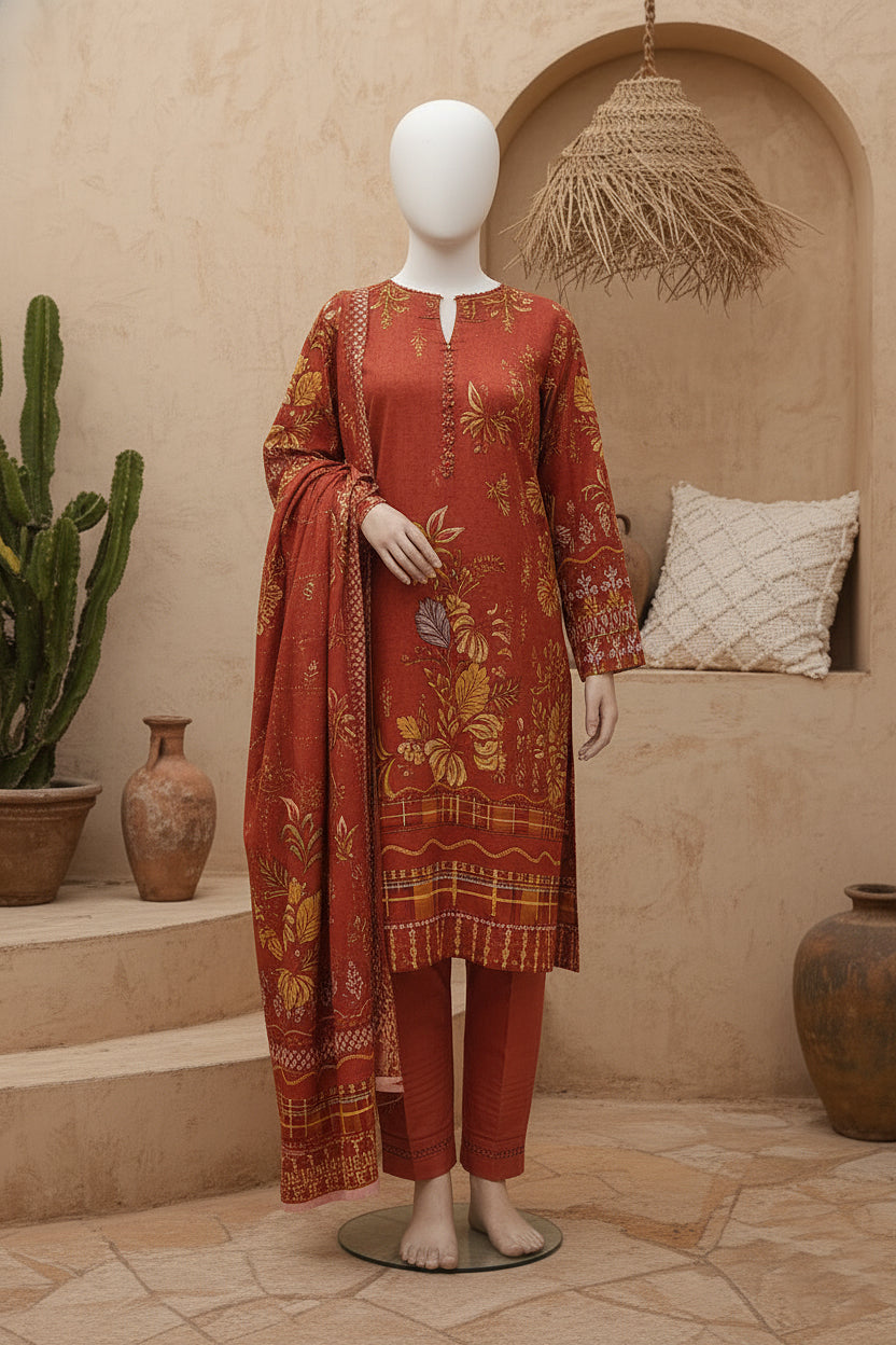 Printed Dhanak Unstitched 3 Piece - 11940508
