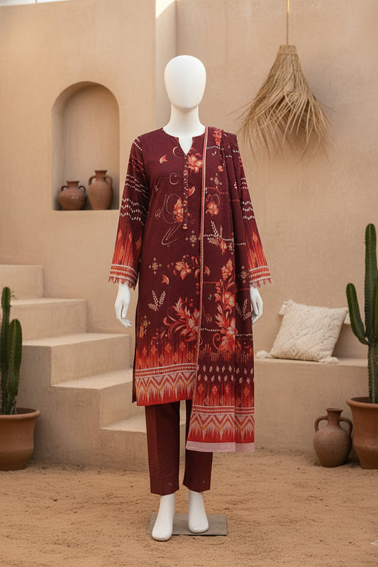 Printed Dhanak Unstitched 3 Piece - 11940503