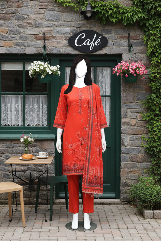 Printed Dhanak Unstitched 3 Piece - 12120111