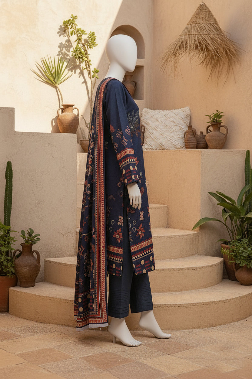 Printed Dhanak Unstitched 3 Piece - 11940502