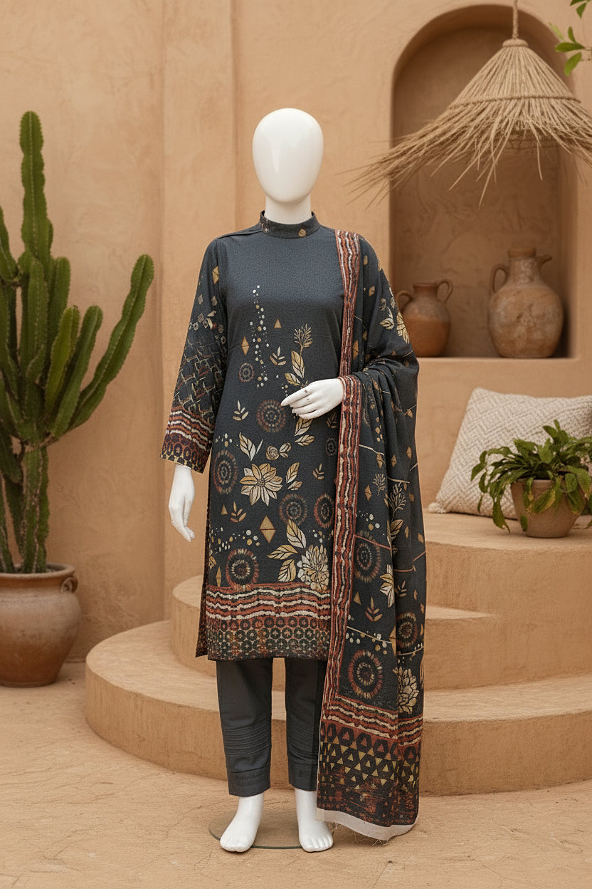 Printed Dhanak Unstitched 3 Piece - 11940502
