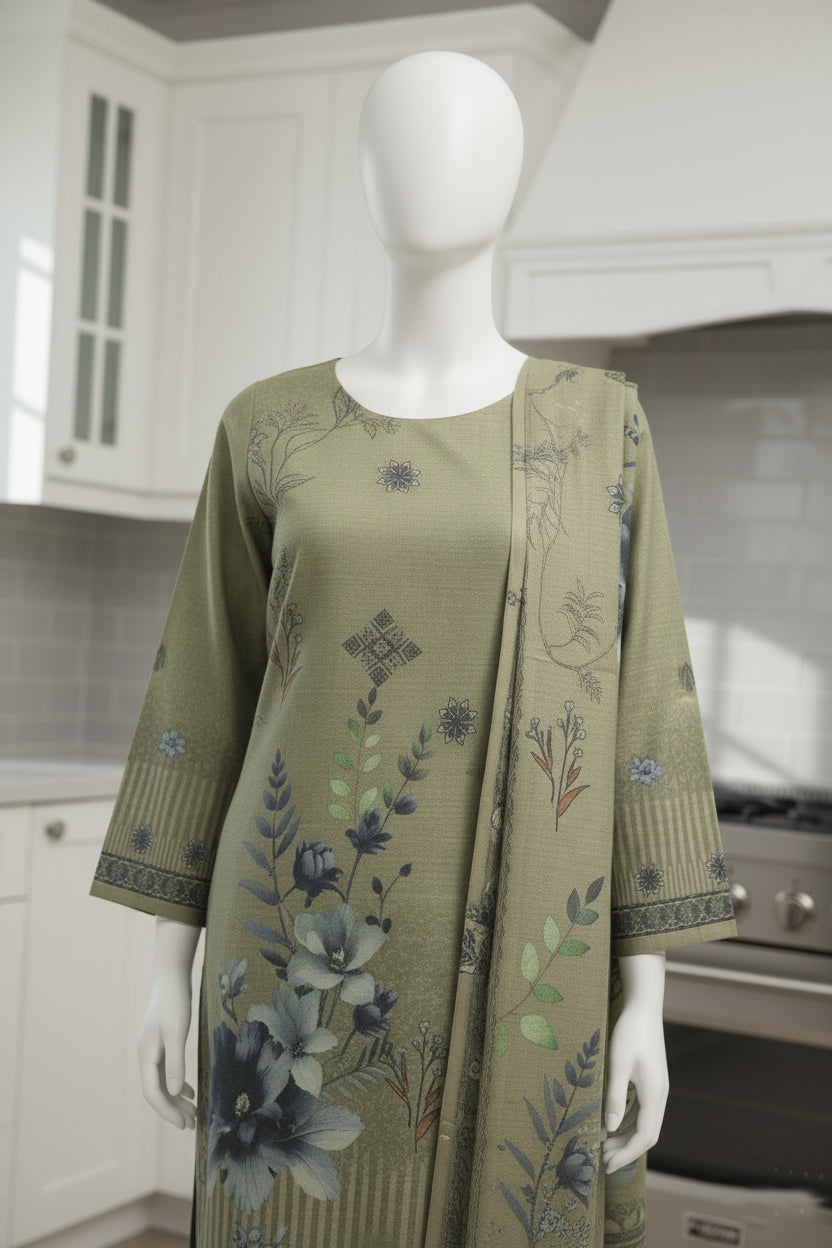 Printed Dhanak Unstitched 3 Piece - 12140209