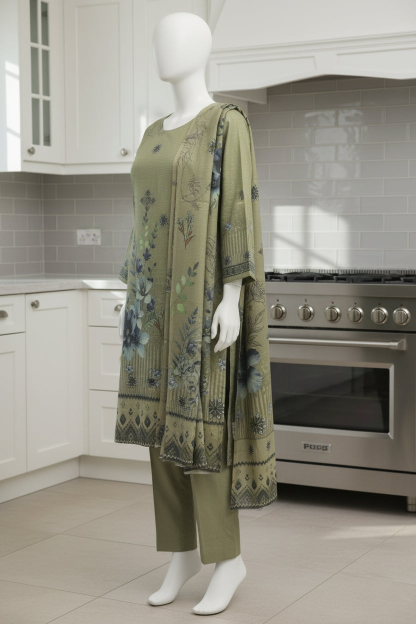 Printed Dhanak Unstitched 3 Piece - 12140209