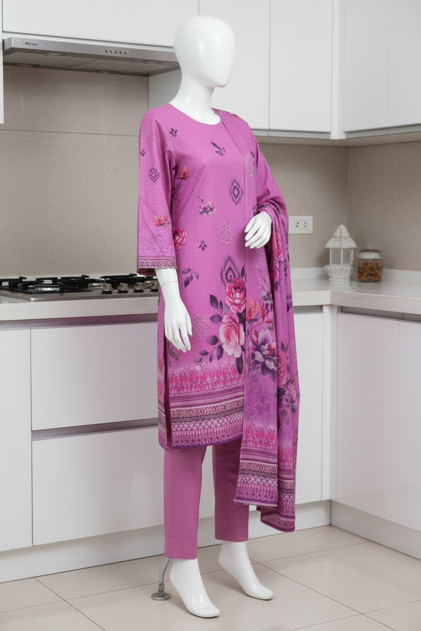 Printed Dhanak Unstitched 3 Piece - 12140205