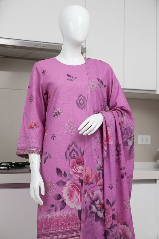 Printed Dhanak Unstitched 3 Piece - 12140205