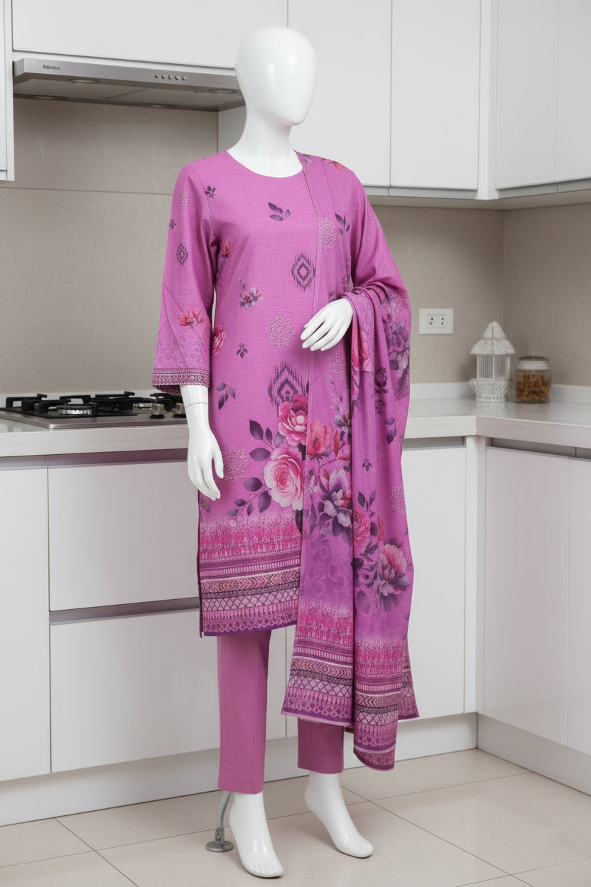 Printed Dhanak Unstitched 3 Piece - 12140205