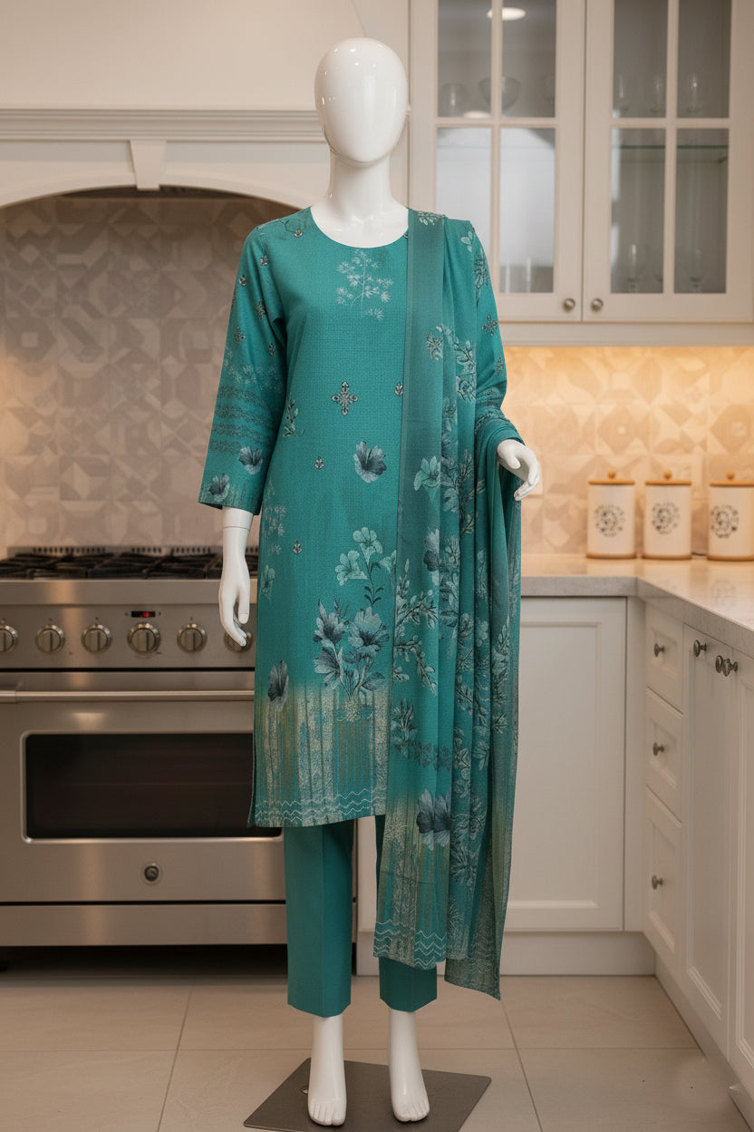 Printed Dhanak Unstitched 3 Piece - 12140210