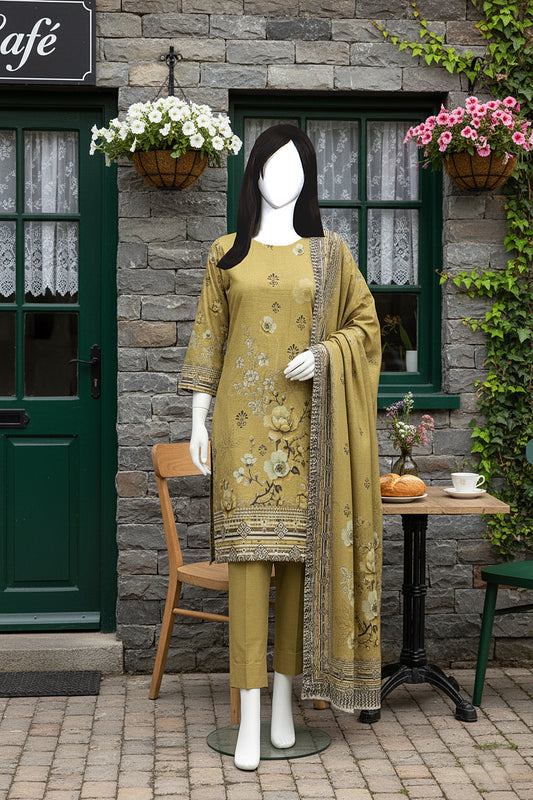 Printed Dhanak Unstitched 3 Piece - 12120101