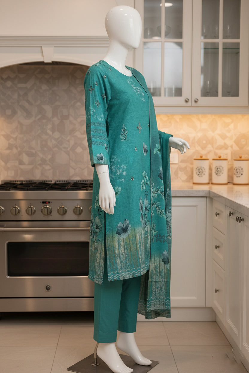 Printed Dhanak Unstitched 3 Piece - 12140210