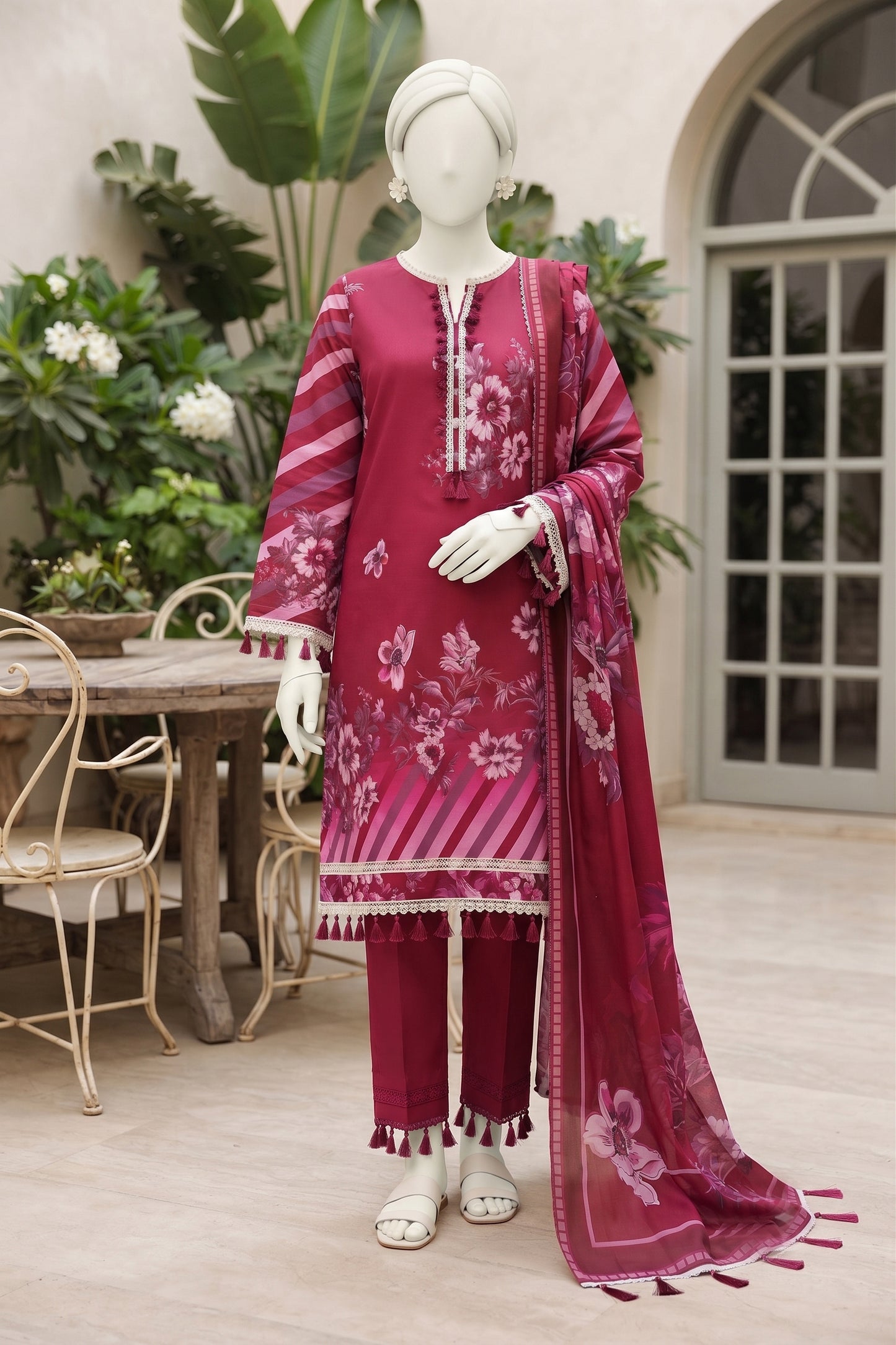 Printed Lilen Unstitched 3 Piece - 12700109