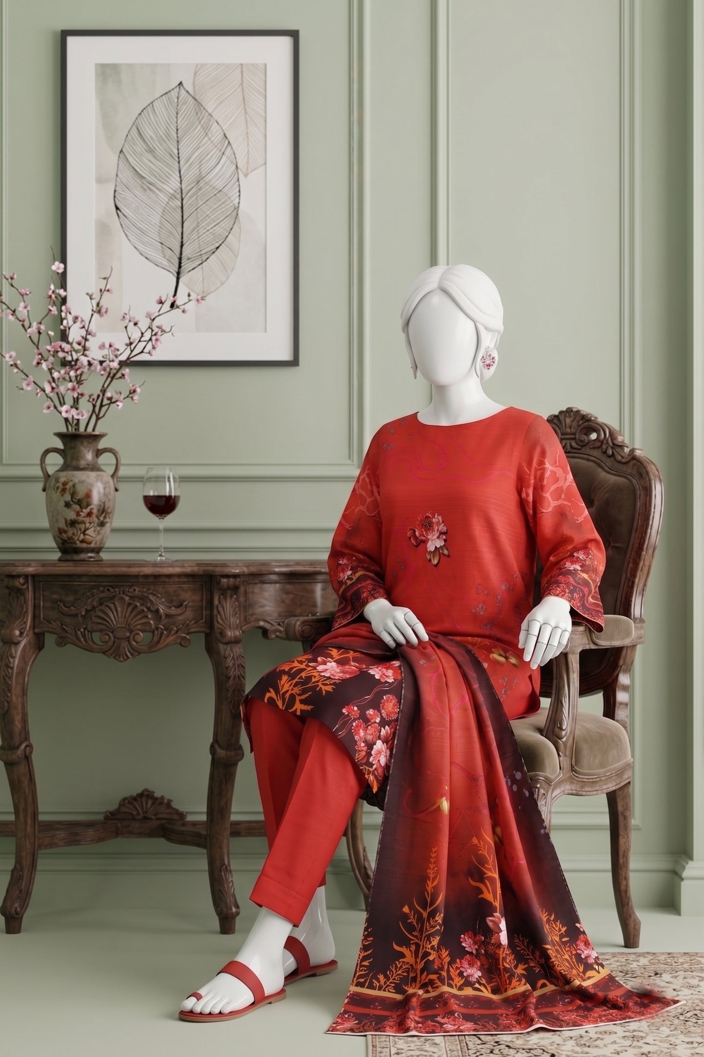 Printed Viscose Unstitched 3 Piece - 12040311
