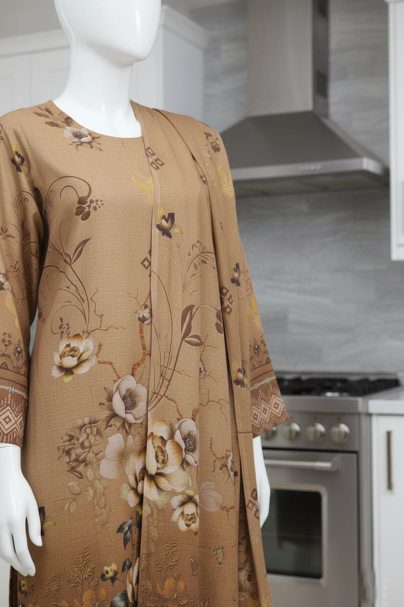 Printed Dhanak Unstitched 3 Piece - 12140208