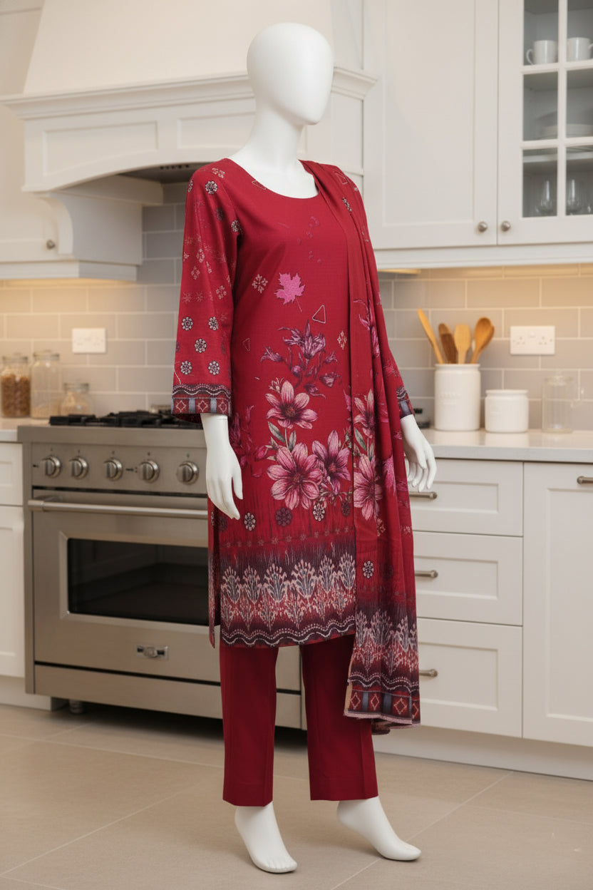 Printed Dhanak Unstitched 3 Piece - 12140206