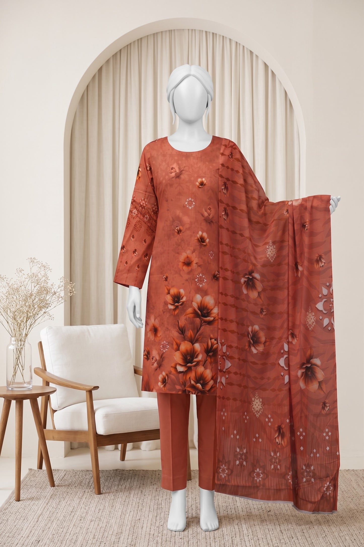 Printed Lawn Unstitched 3 Piece - 124890710