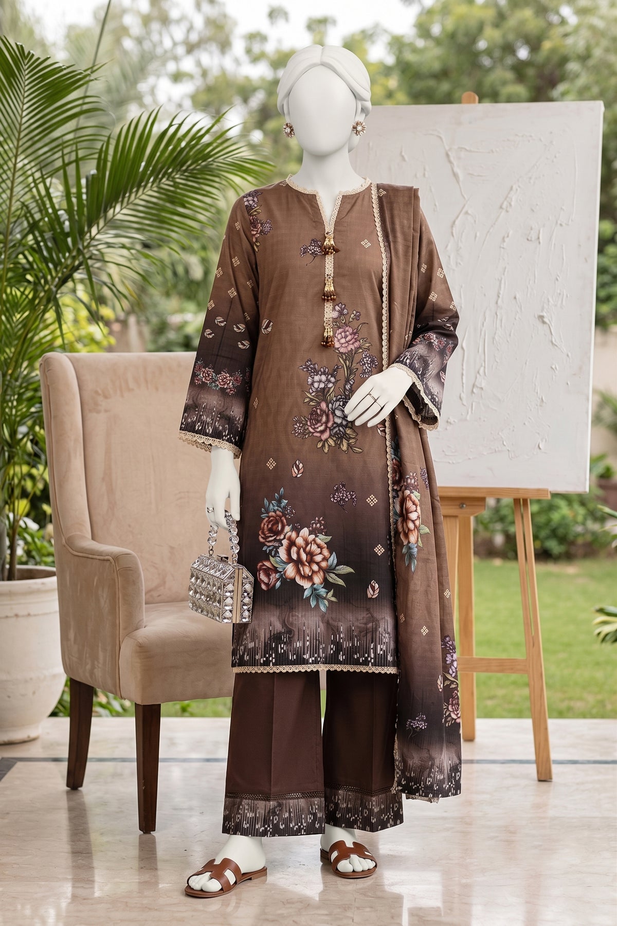 Printed Viscose Unstitched 3 Piece - 12710410