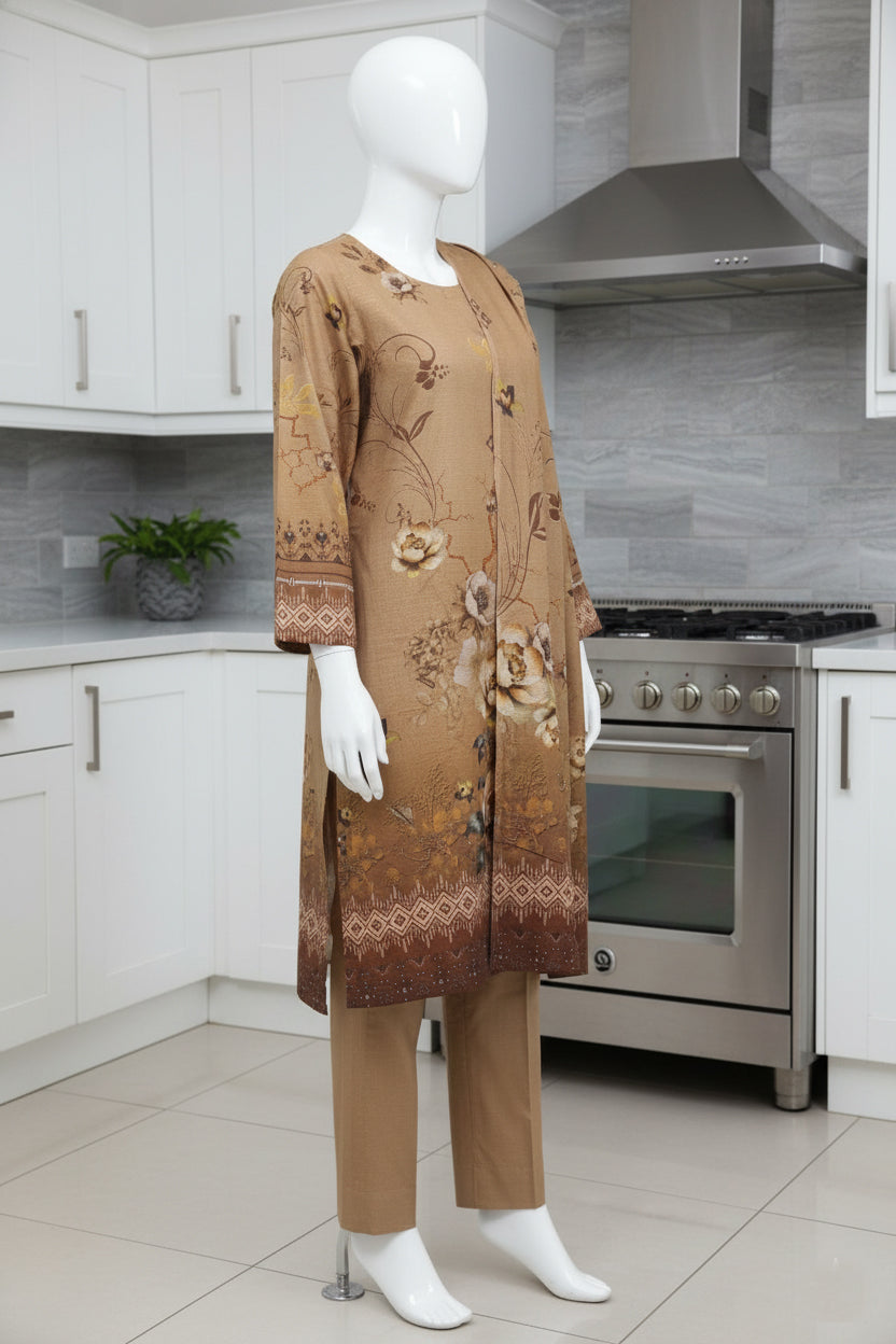 Printed Dhanak Unstitched 3 Piece - 12140208