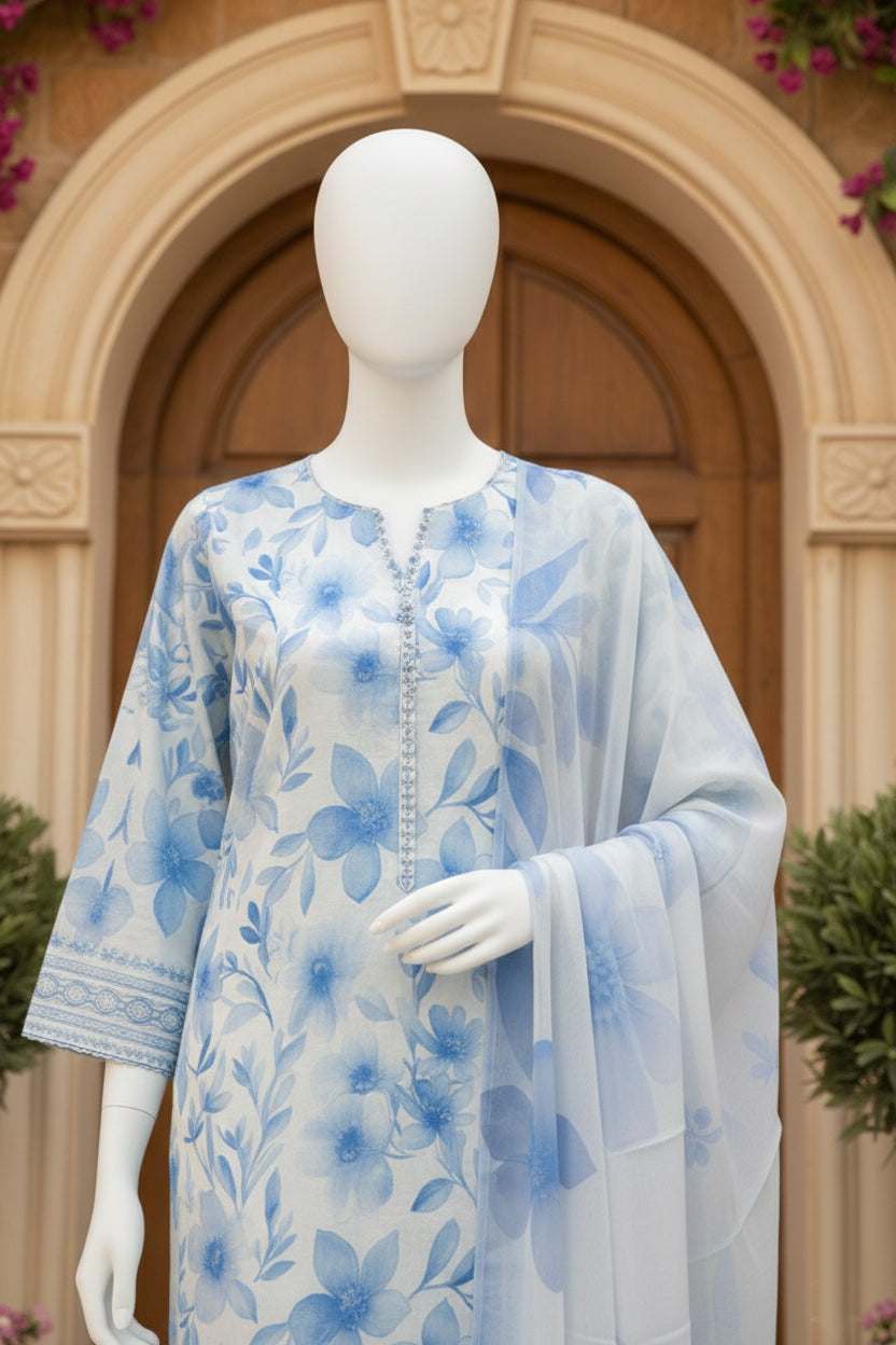 Printed Lawn Unstitched 3 piece - 12340201