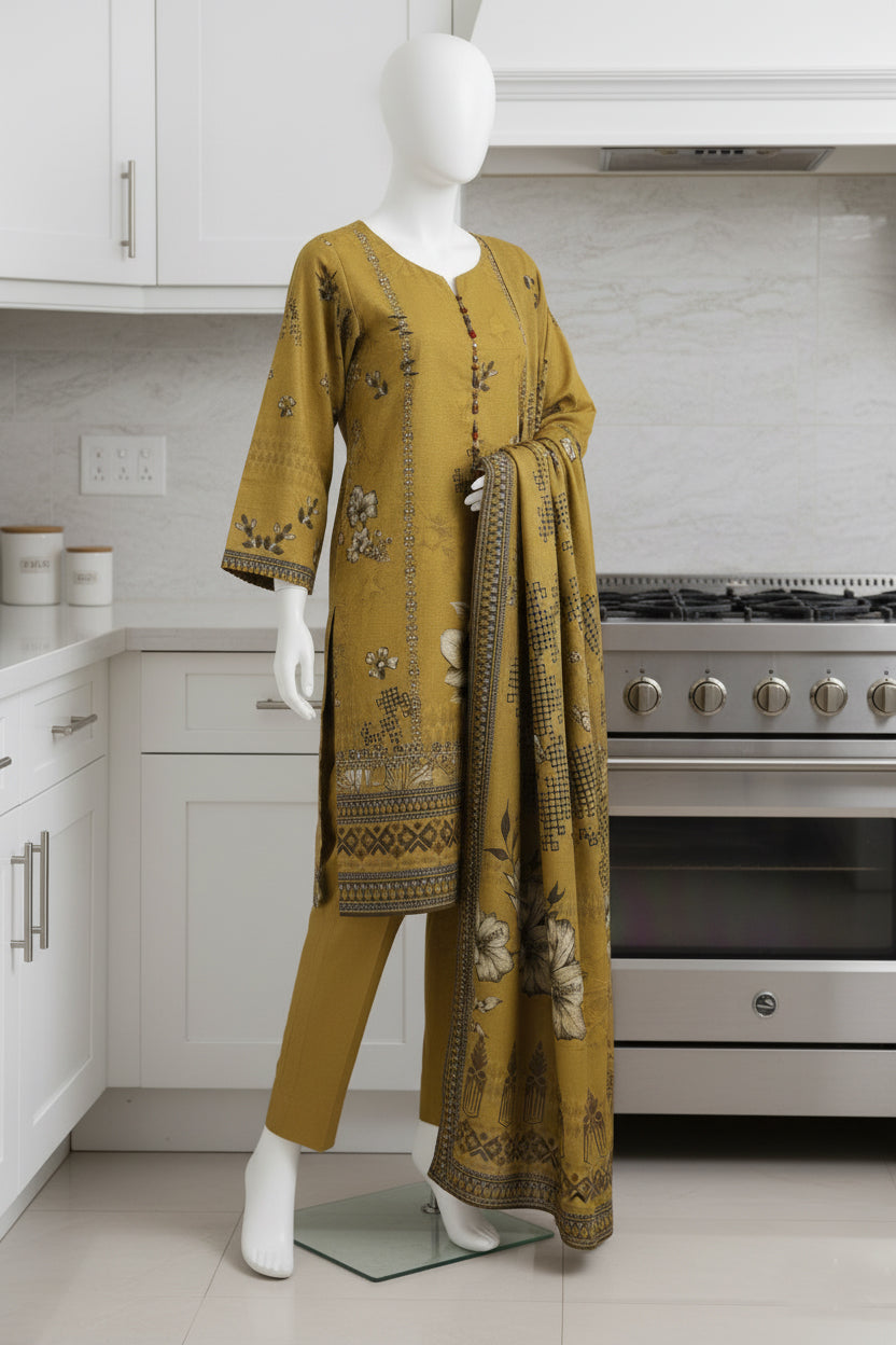 Printed Dhanak Unstitched 3 Piece - 12140207