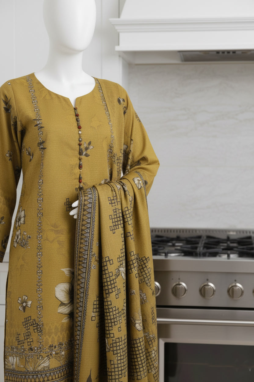 Printed Dhanak Unstitched 3 Piece - 12140207