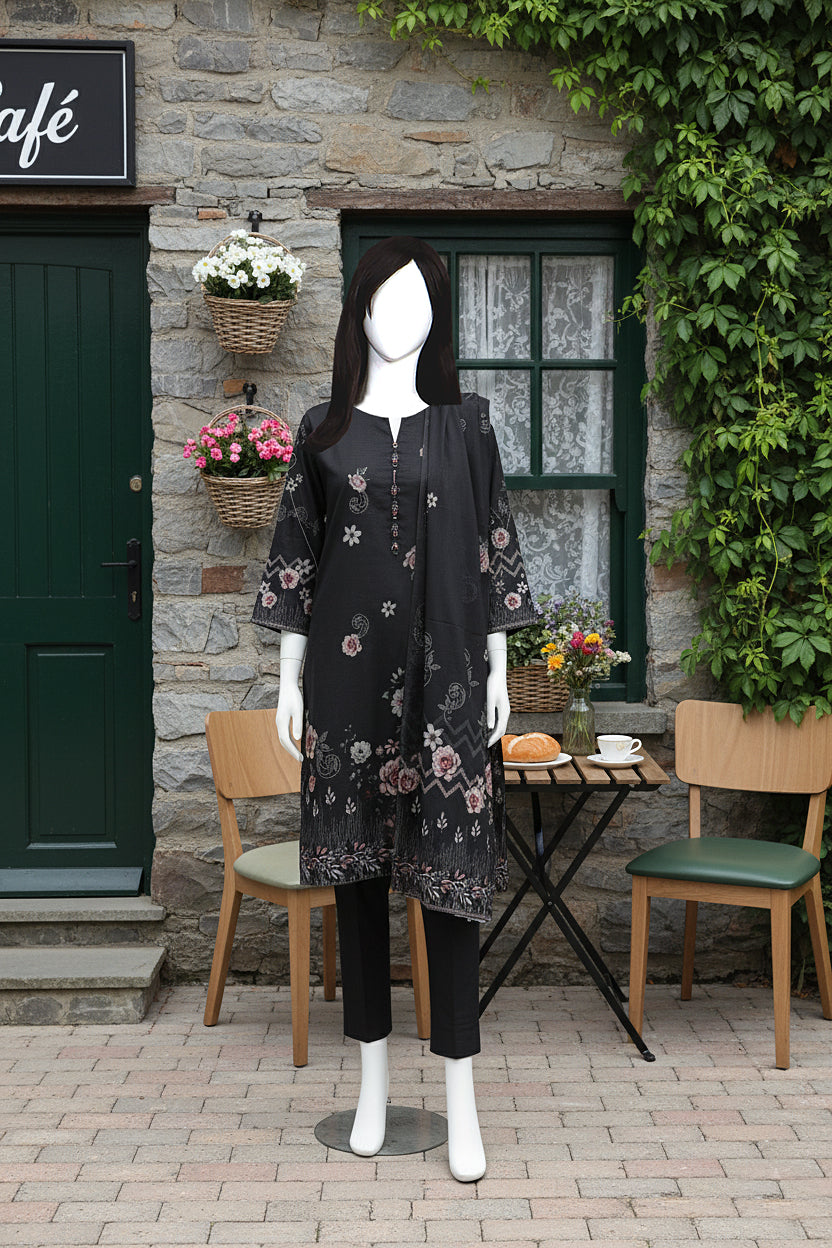 Printed Dhanak Unstitched 3 Piece - 12120103