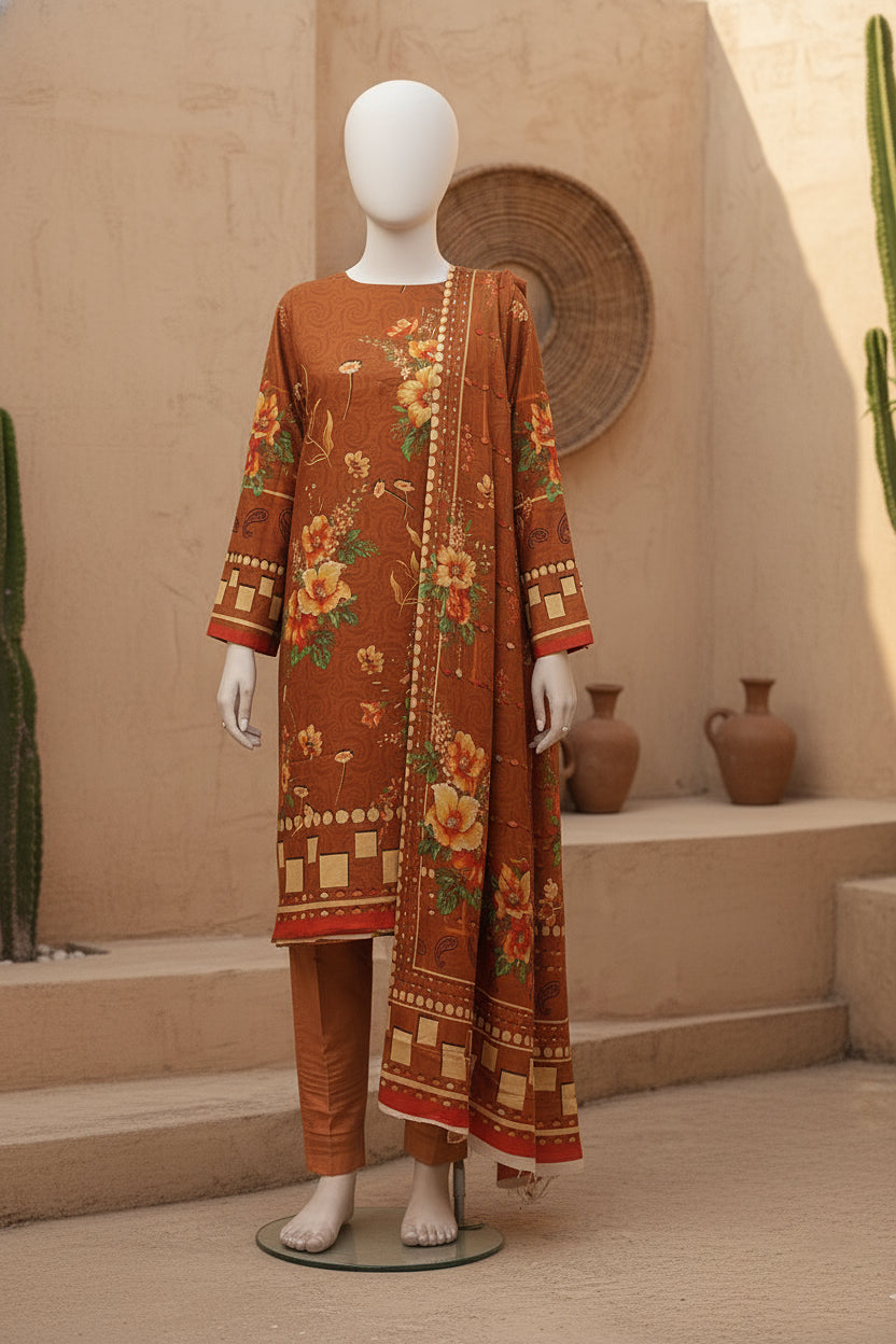 Printed Dhanak Unstitched 3 Piece - 11940505