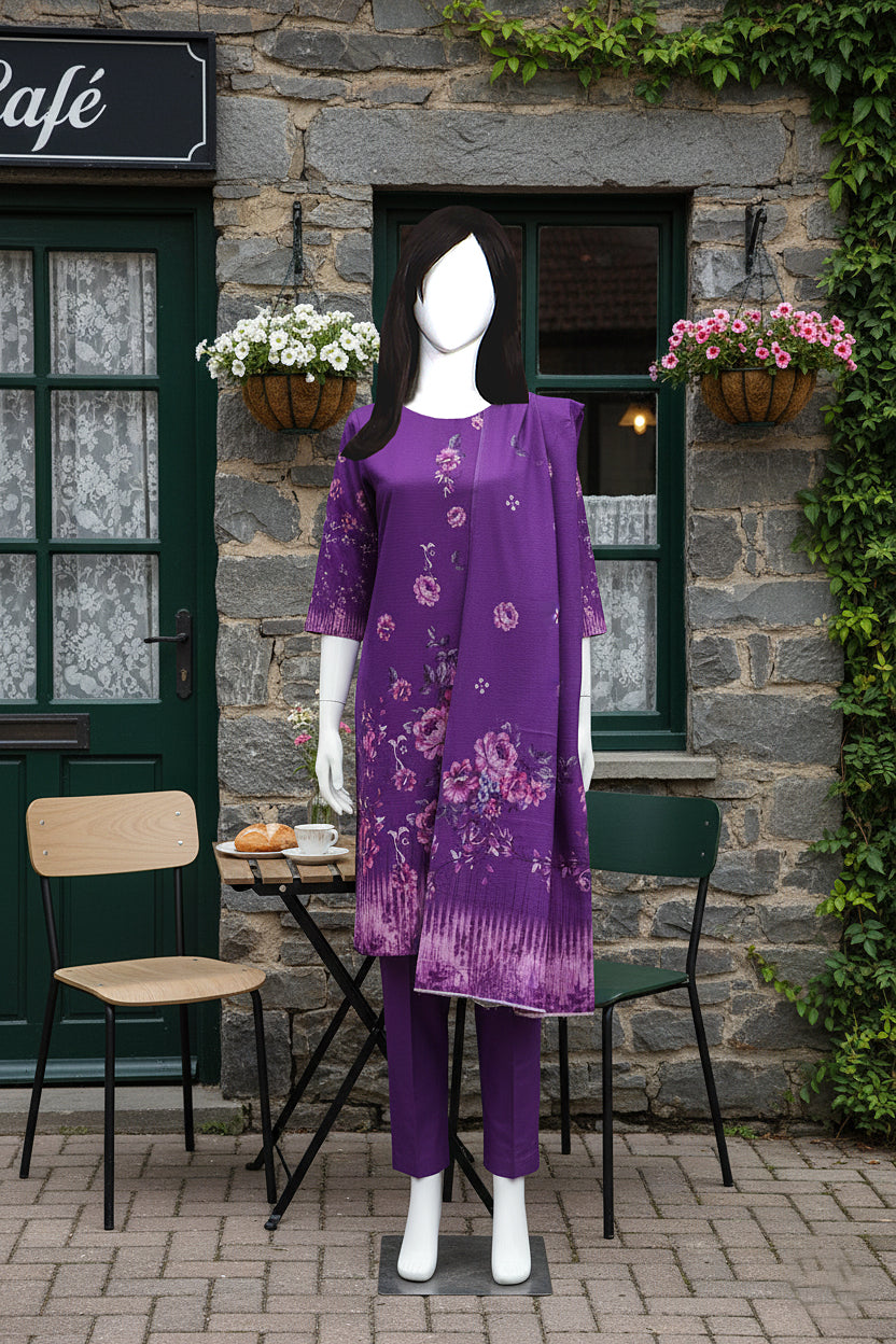 Printed Dhanak Unstitched 3 Piece - 12120105