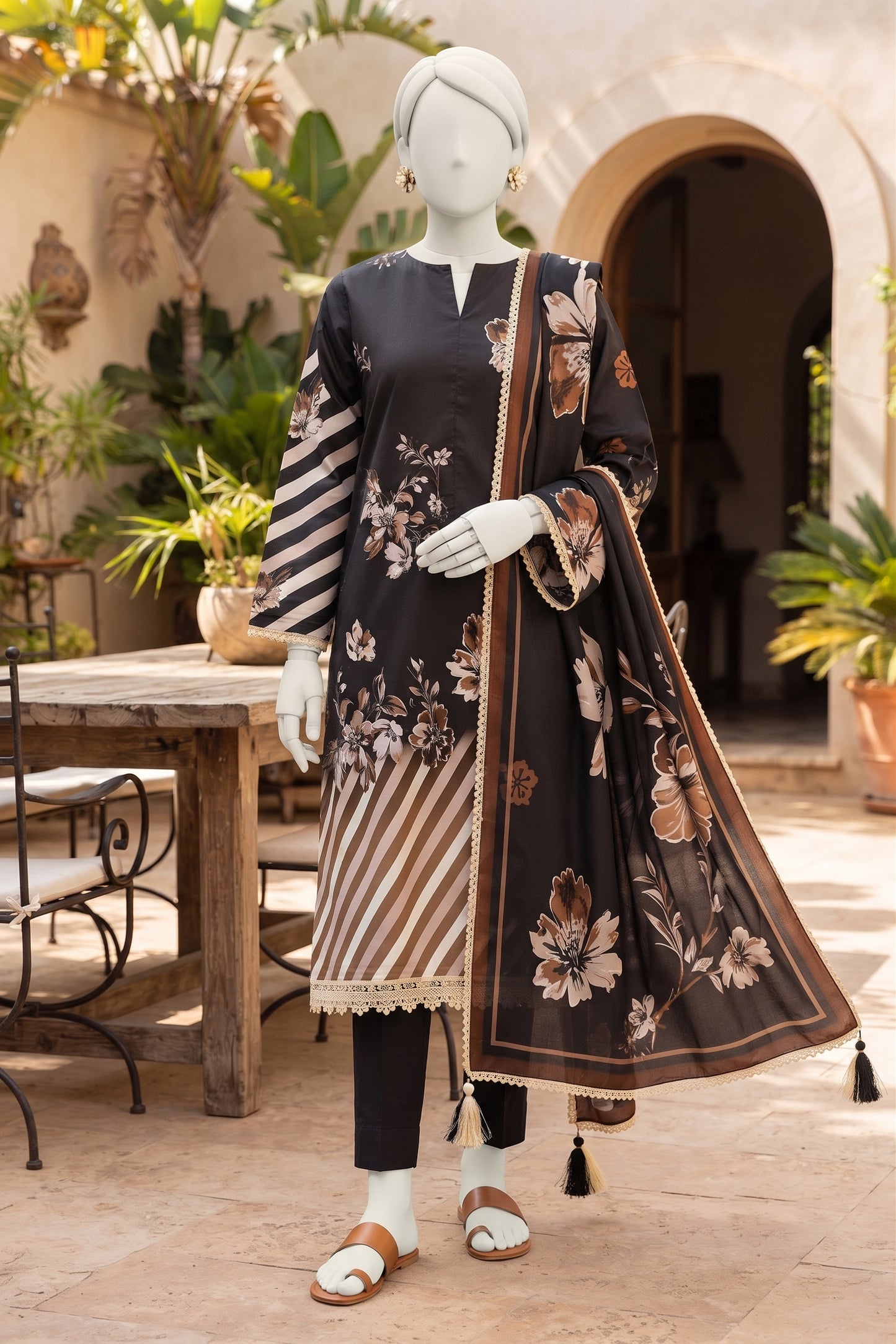 Printed Lilen Unstitched 3 Piece - 12700110