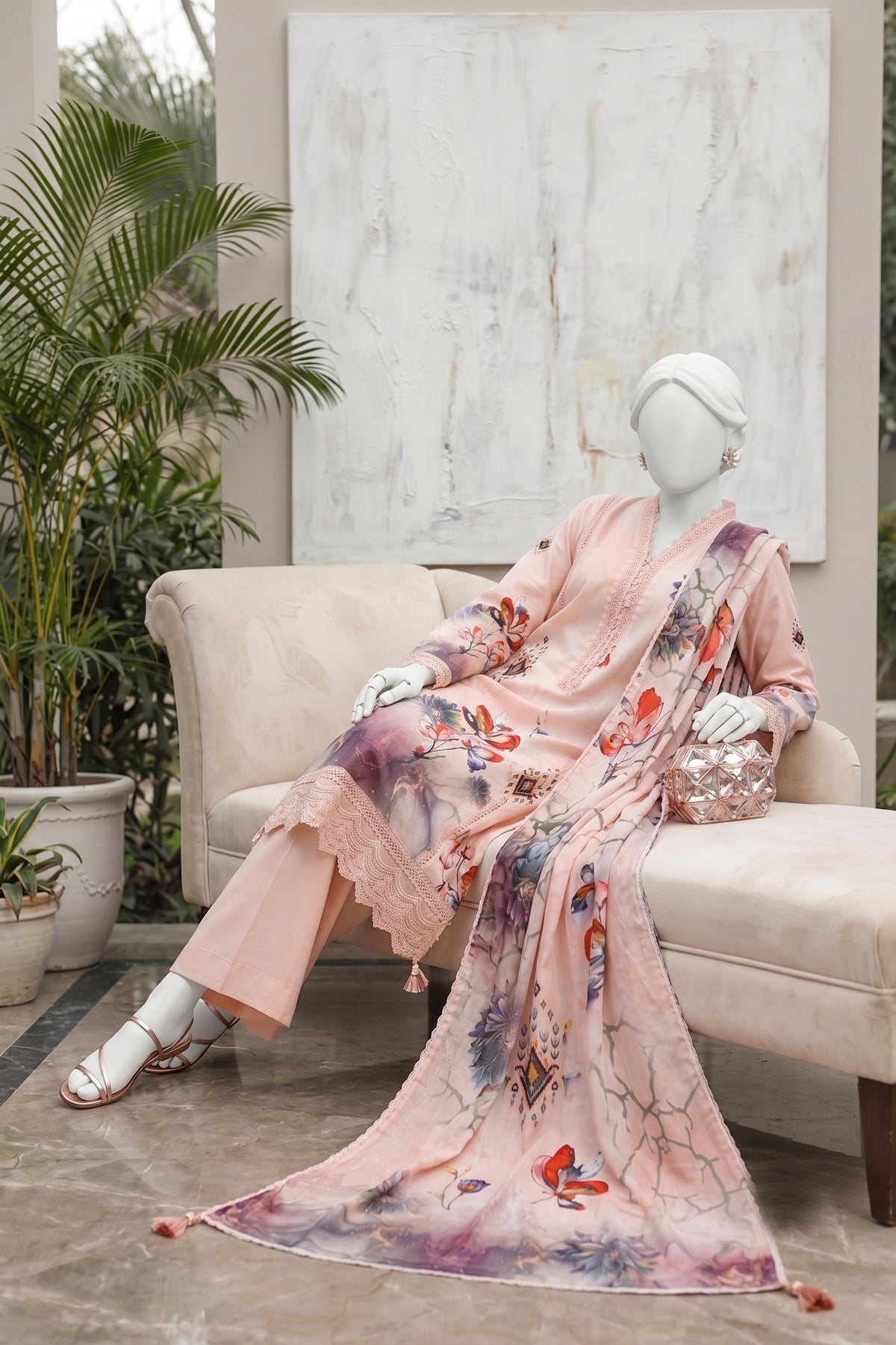 Printed Viscose Unstitched 3 Piece - 12710409