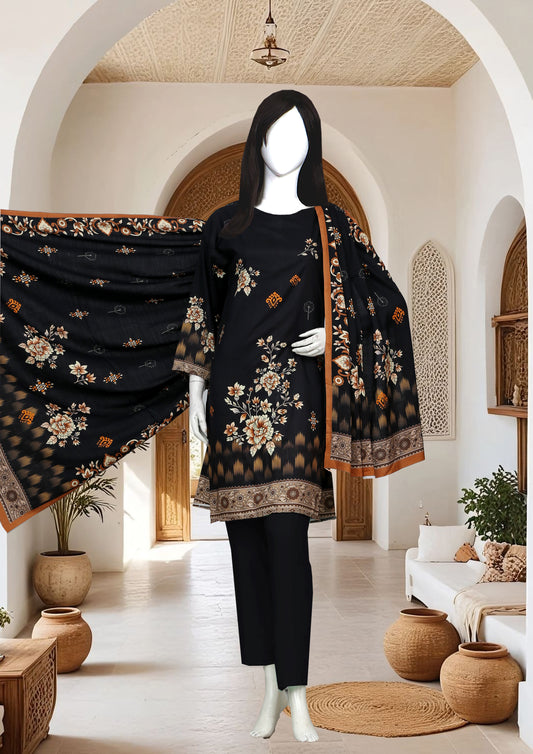 Printed linen Unstitched 3 Piece - 12110201