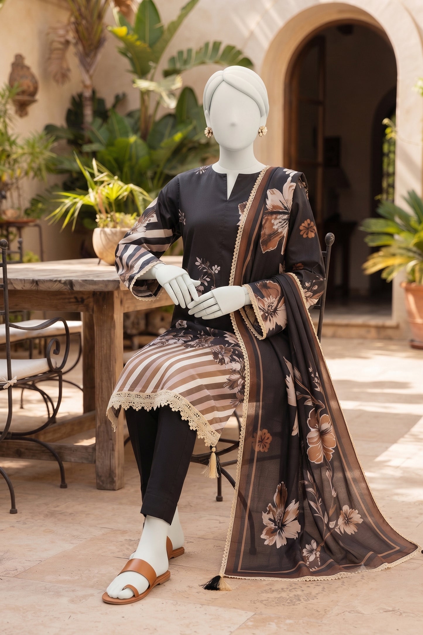 Printed Lilen Unstitched 3 Piece - 12700110