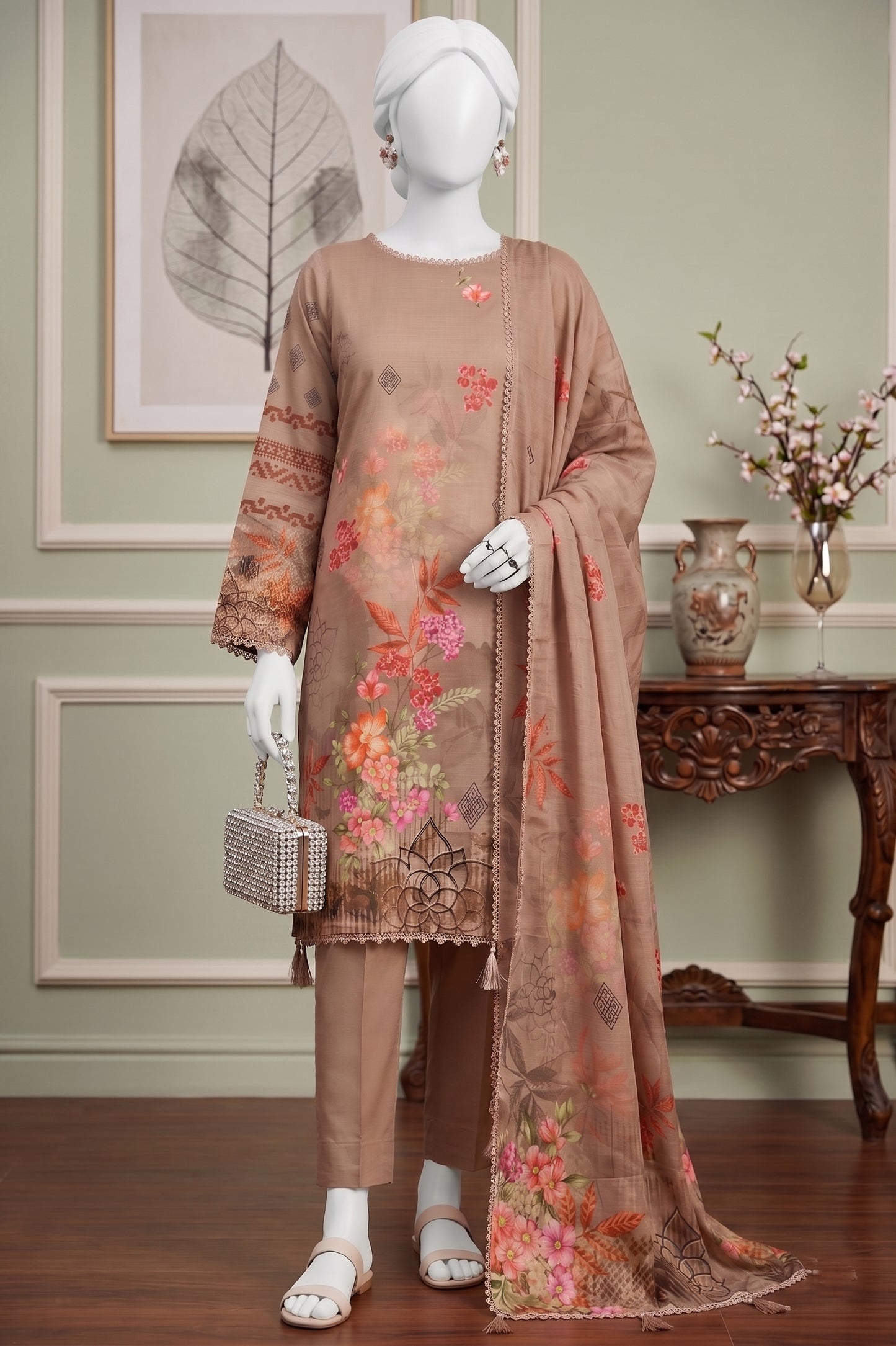Printed Viscose Unstitched 3 Piece - 12040310