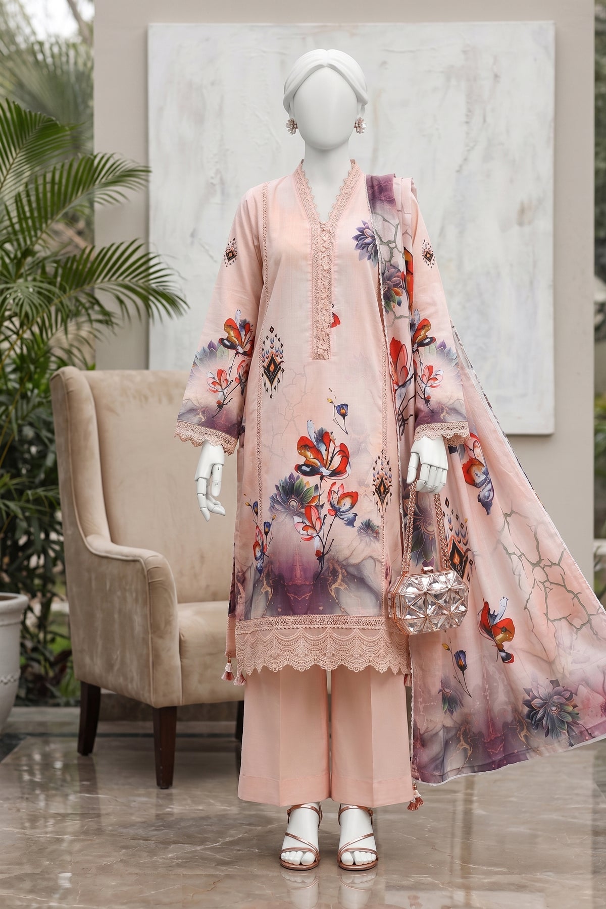Printed Viscose Unstitched 3 Piece - 12710409
