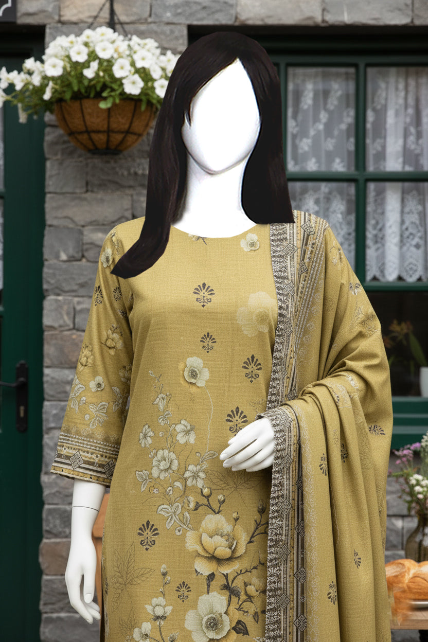 Printed Dhanak Unstitched 3 Piece - 12120101