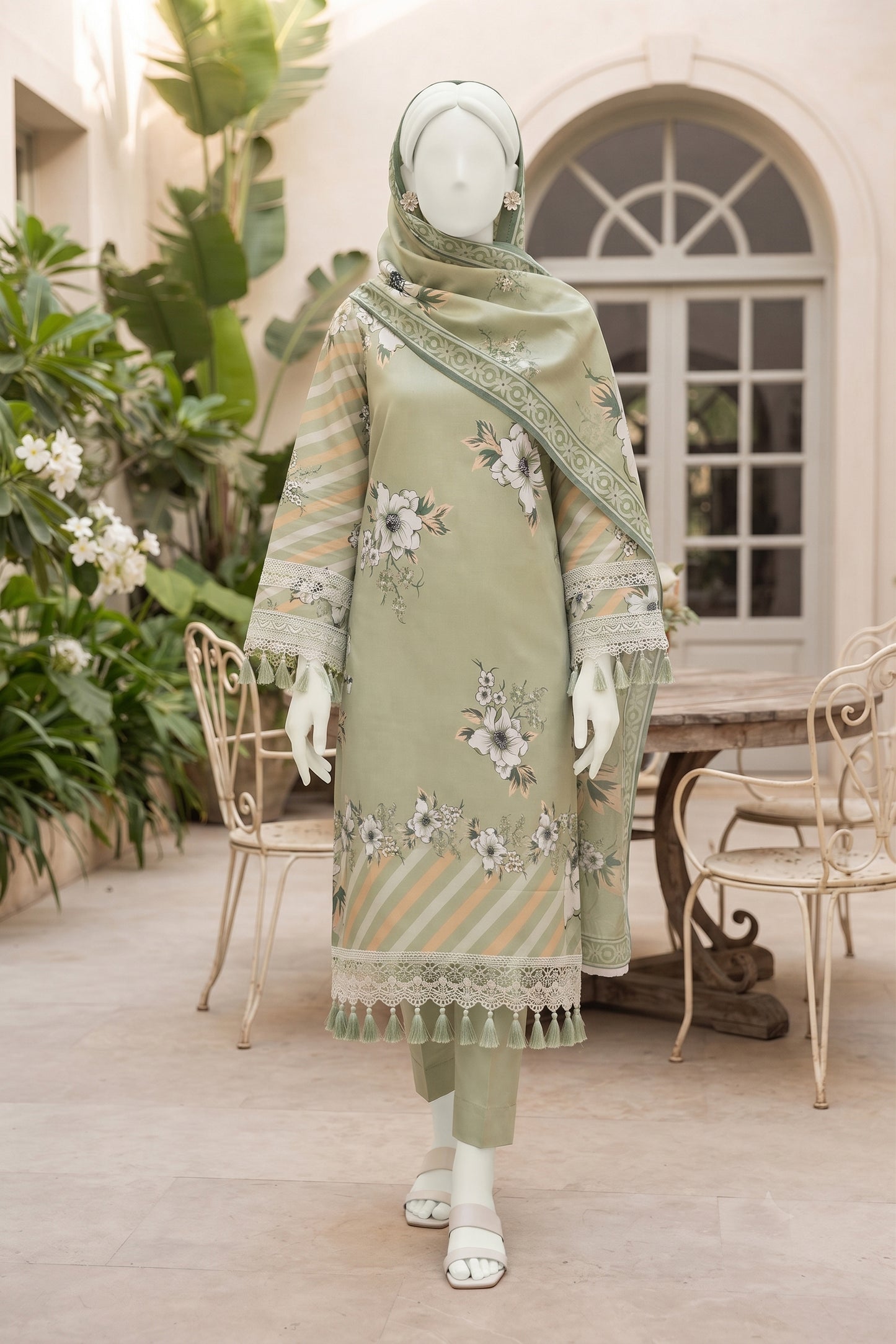Printed Lilen Unstitched 3 Piece - 12700108
