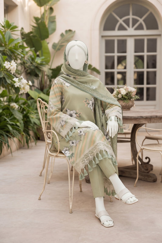 Printed Lilen Unstitched 3 Piece - 12700108