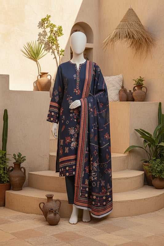 Printed Dhanak Unstitched 3 Piece - 11940507