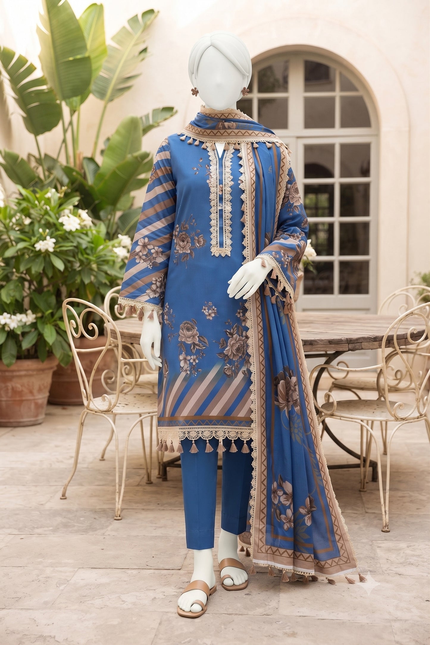 Printed Lilen Unstitched 3 Piece - 12700107