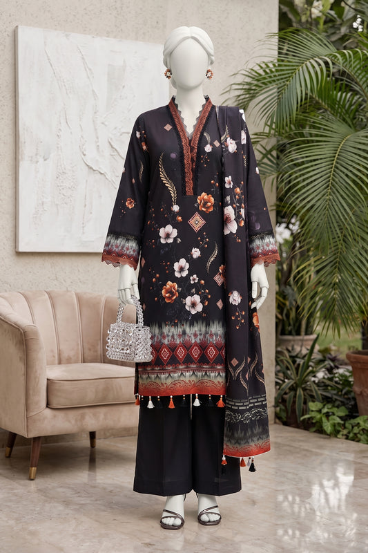 Printed Viscose Unstitched 3 Piece - 12710407