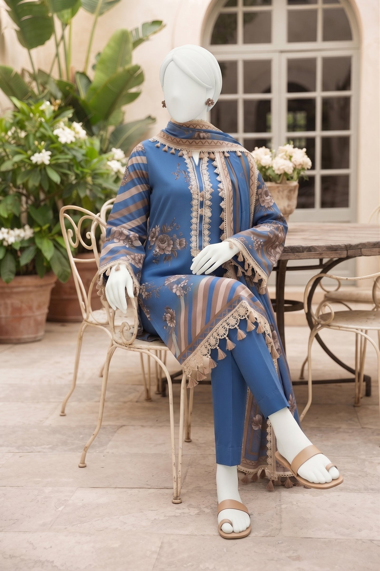 Printed Lilen Unstitched 3 Piece - 12700107